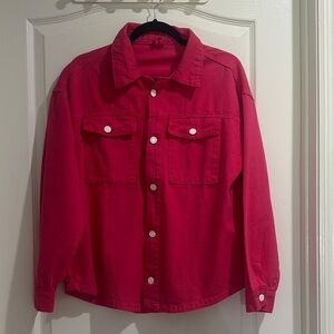 Women's hot pink Jean Jacket